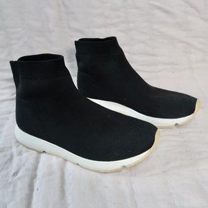 Vince Tyra Black High Top Stretch Sock Sneakers